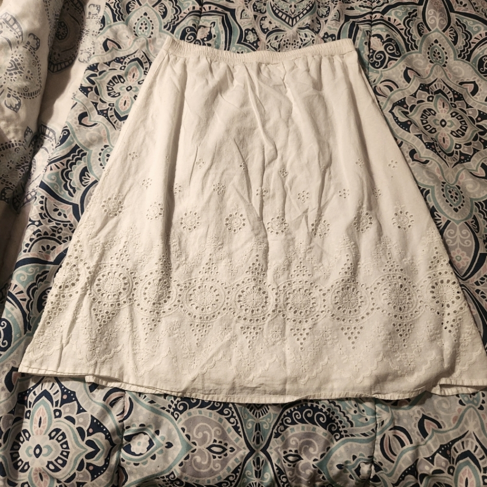 White eyelet skirt